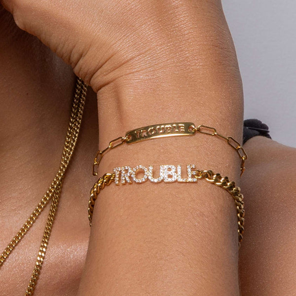 Double Trouble - nameplate bracelets